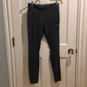 Nike gray dry fit leggings with mesh detail